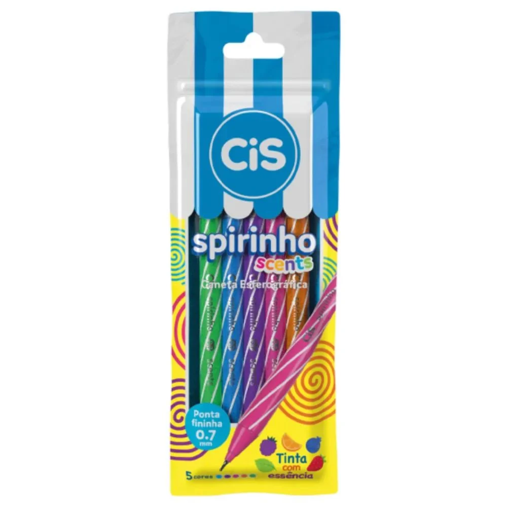 CANETA SPIRINHO SCENTS C/5