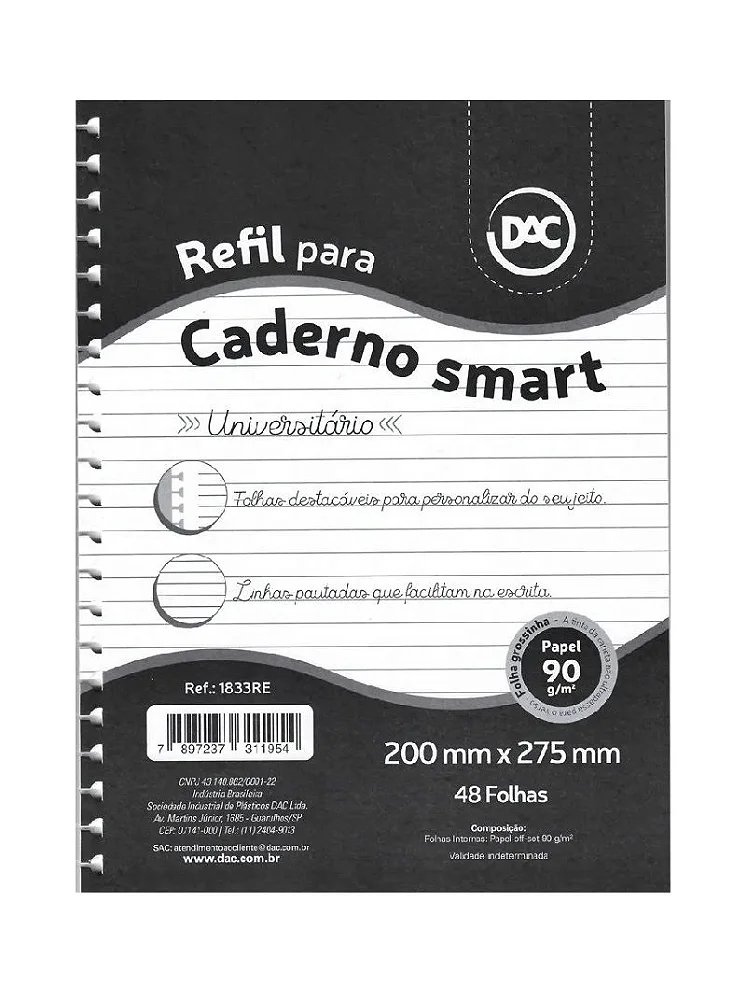 REFIL CADERNO SMART 200MMX275MM