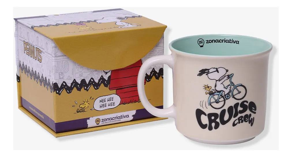 CANECA TOM 350ML SNOOPY BICICLETA