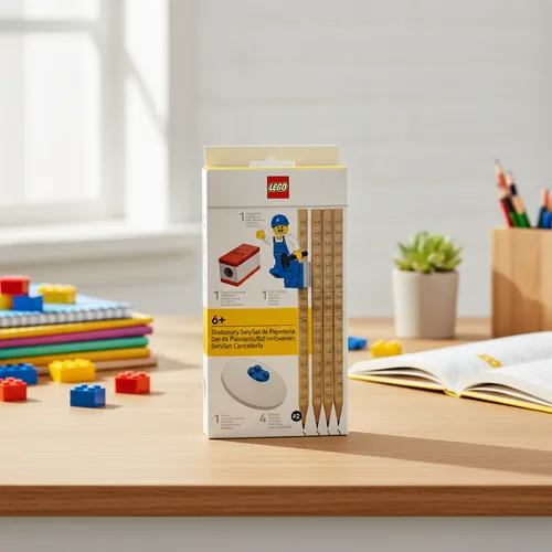 KIT LAPIS C/BOR APONTADOR LEGO JANDAIA