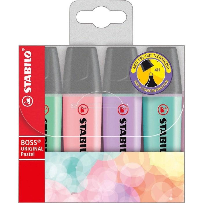 MARCA TEXTO BOSS STABILO PASTEL C/4