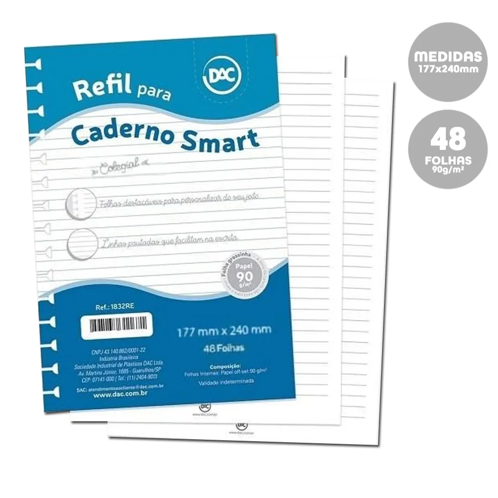 REFIL CADERNO SMART 177MMX240MM