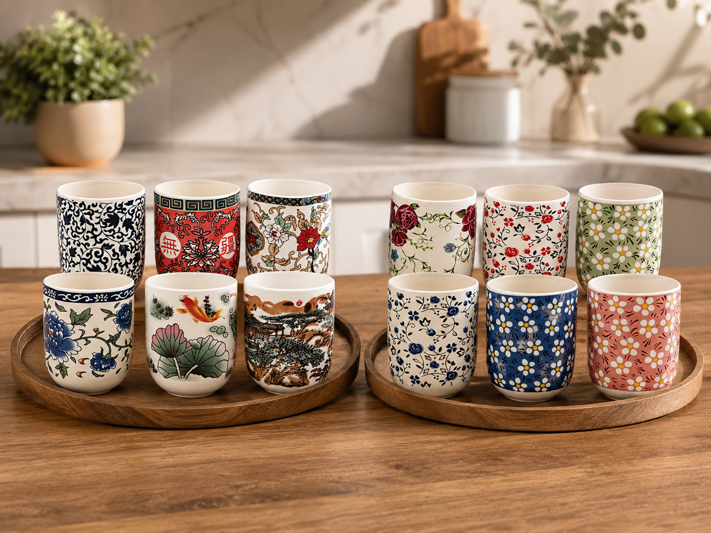 CANECA CERÂMICA S/ ALÇA FLORAL