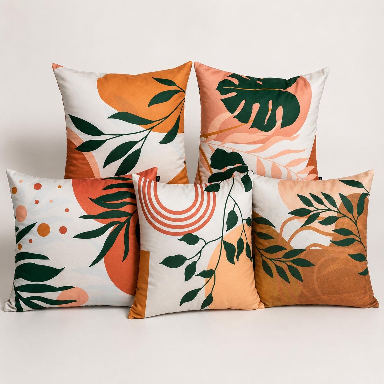 CAPA DE ALMOFADA COLOR FOLHAS 43X43