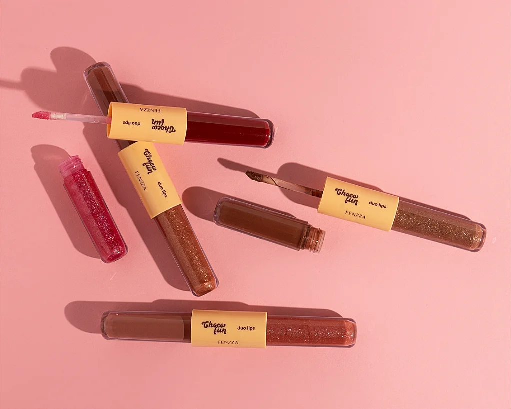 DUO LIPS BATOM + GLOSS CHOCO FUN FENZZA