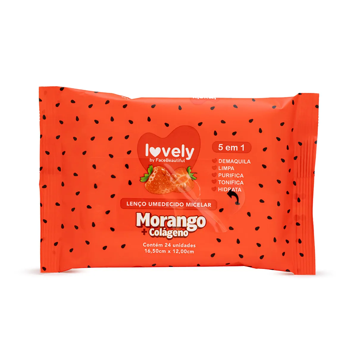 LENÇO UMEDECIDO LOVELY MORANGO