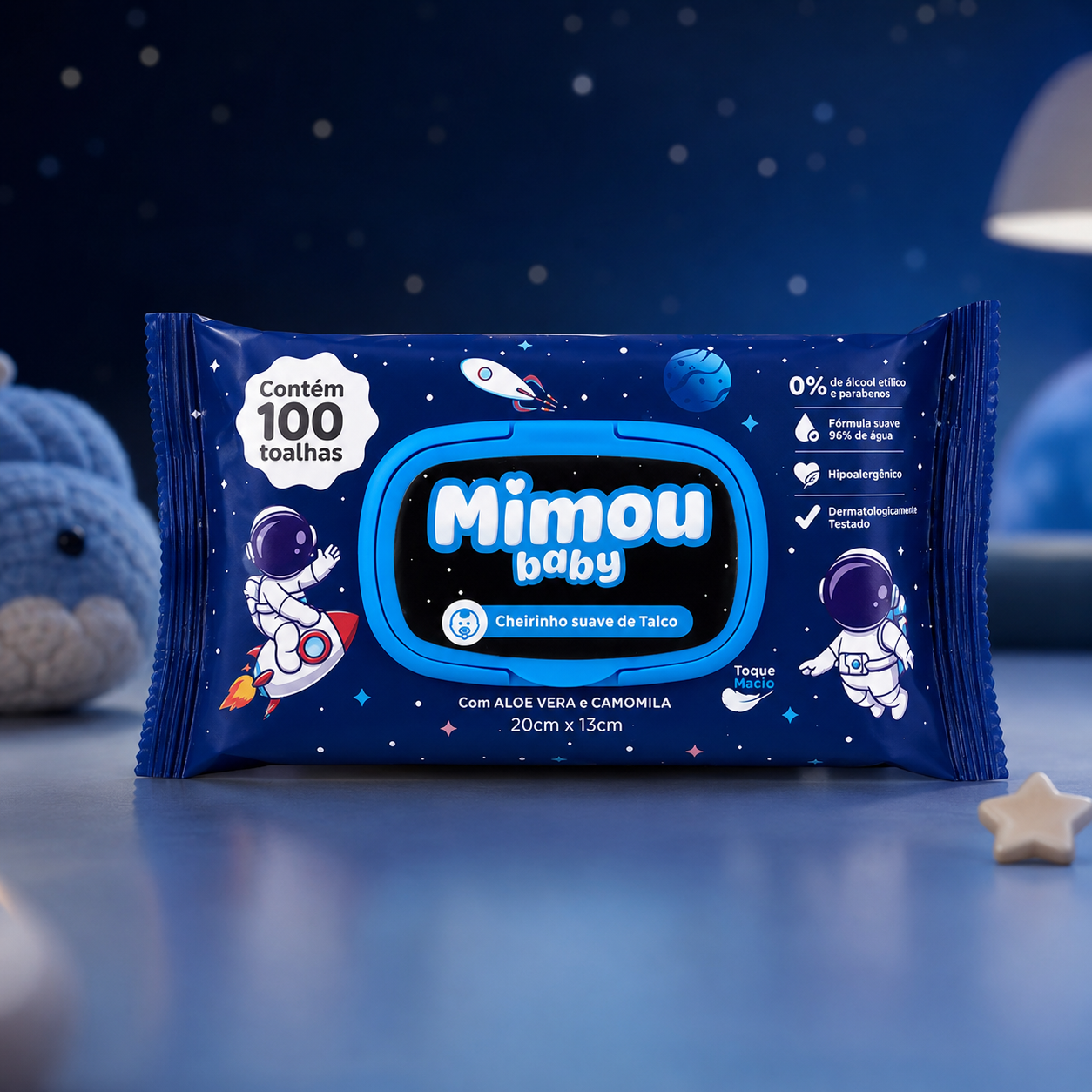 LENCO INFANTIL MIMOU BABY ASTRONAUTA FACE BEAUTIFUL