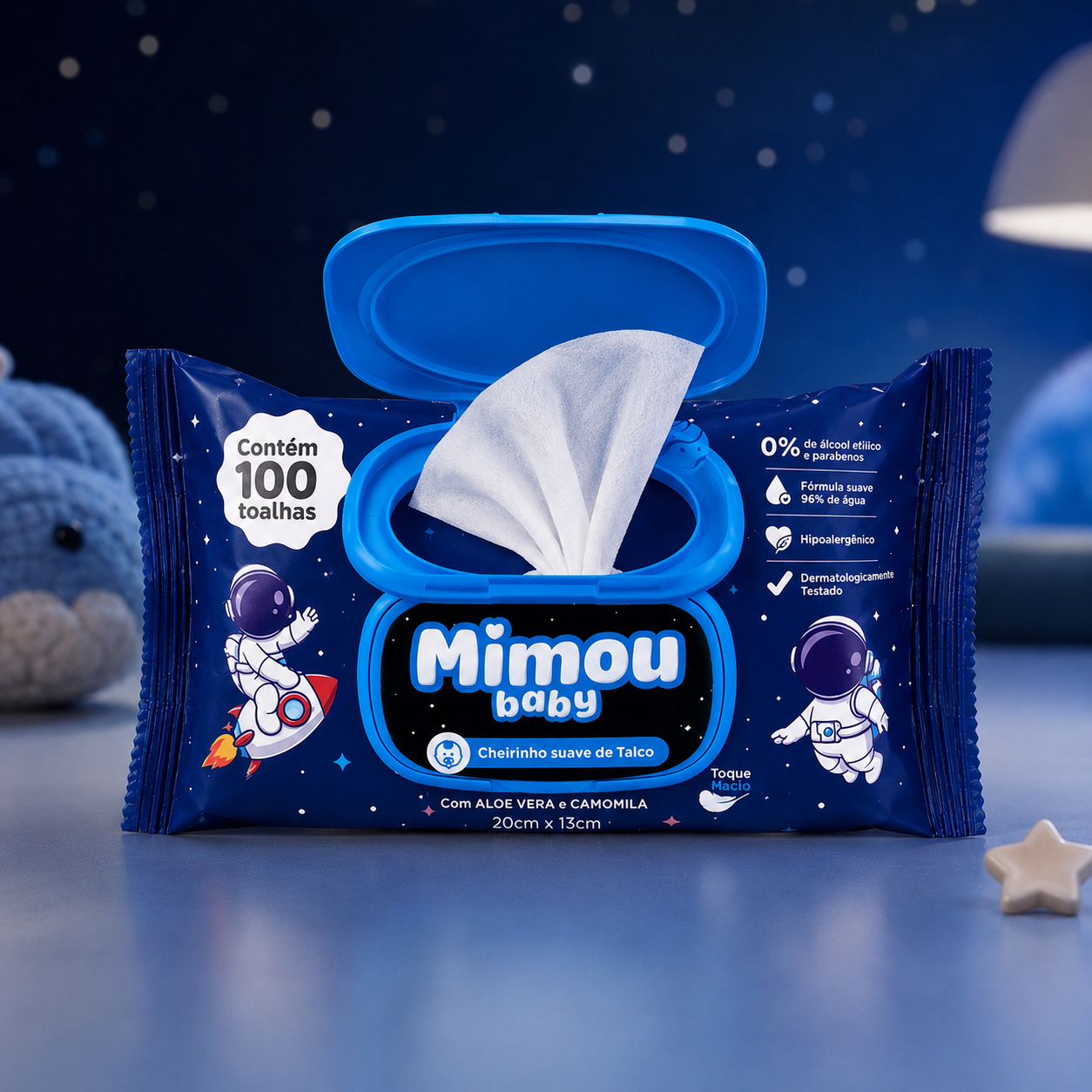 LENCO INFANTIL MIMOU BABY ASTRONAUTA FACE BEAUTIFUL - Imagem 2