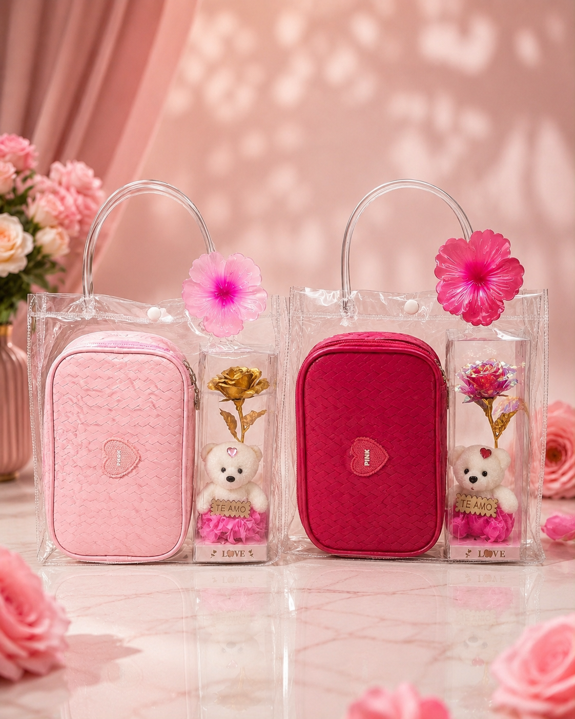 KIT NECESSAIRE + URSO EU TE AMO