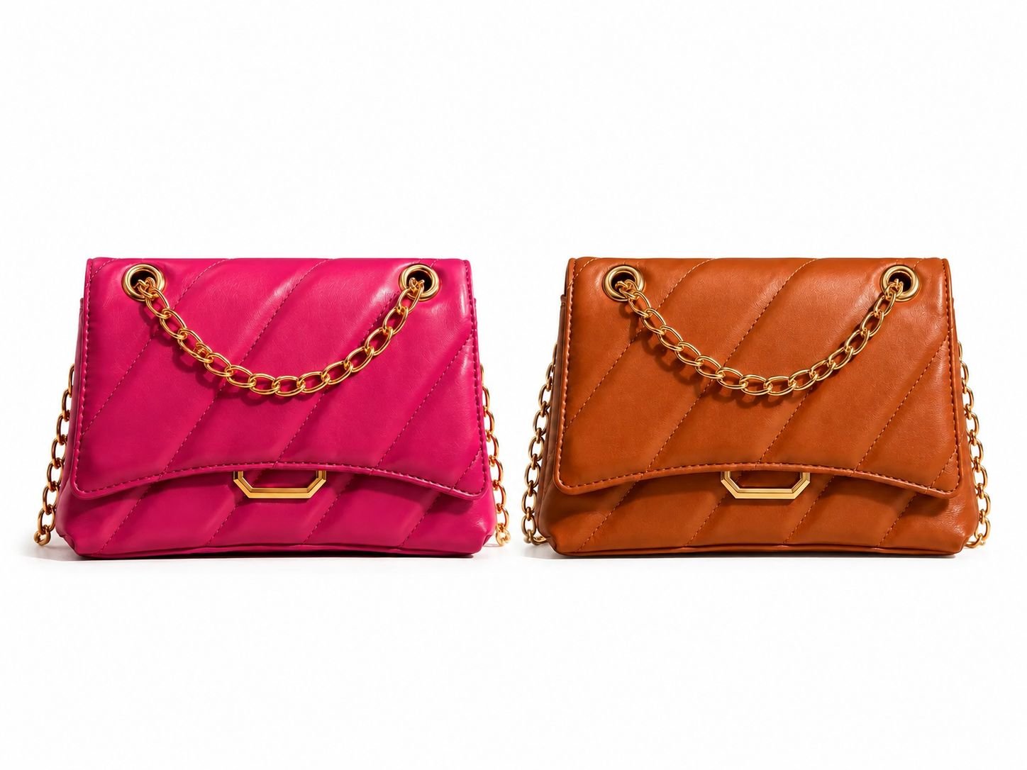 BOLSA TRANSVERSAL C/ ALÇA DOURADA
