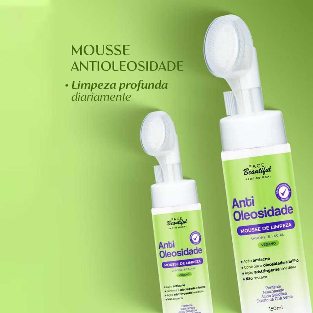 MOUSSE FACIAL ANTIOLEOSIDADE LOVELY FACE BEAUTIFUL - Imagem 2