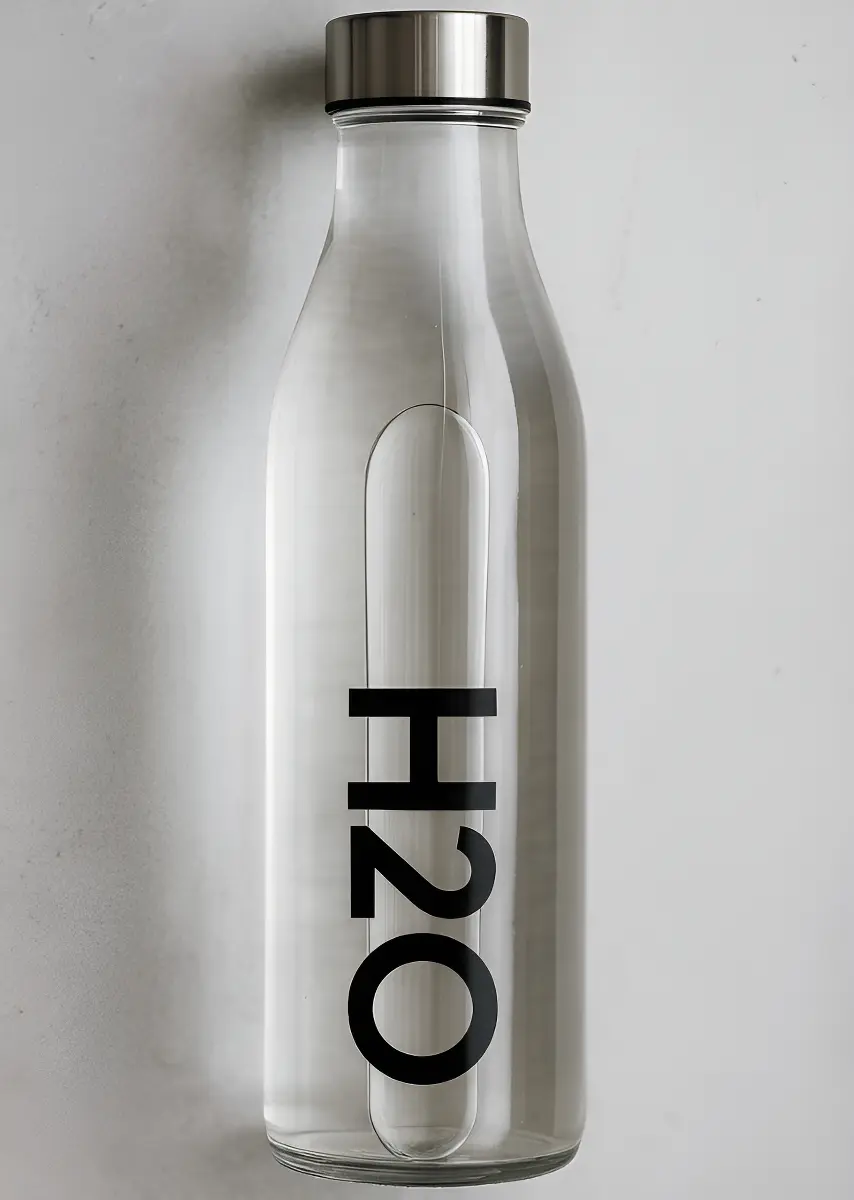 GARRAFA VIDRO 750ML H2O - Imagem 2
